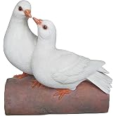 Hi-Line Gift Ltd Two Doves on Log Figurine, White