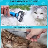 Candure Dematting Comb for Dogs and Cats Dual Sided 17+9 Deshedding Tool view 5
