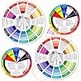 4 Pcs Color Wheel, Paint Mixing Learning Guide Art Class Teaching Tool - Blending Board Chart - Mix Colors (5.5 Inches, 9 Inches)