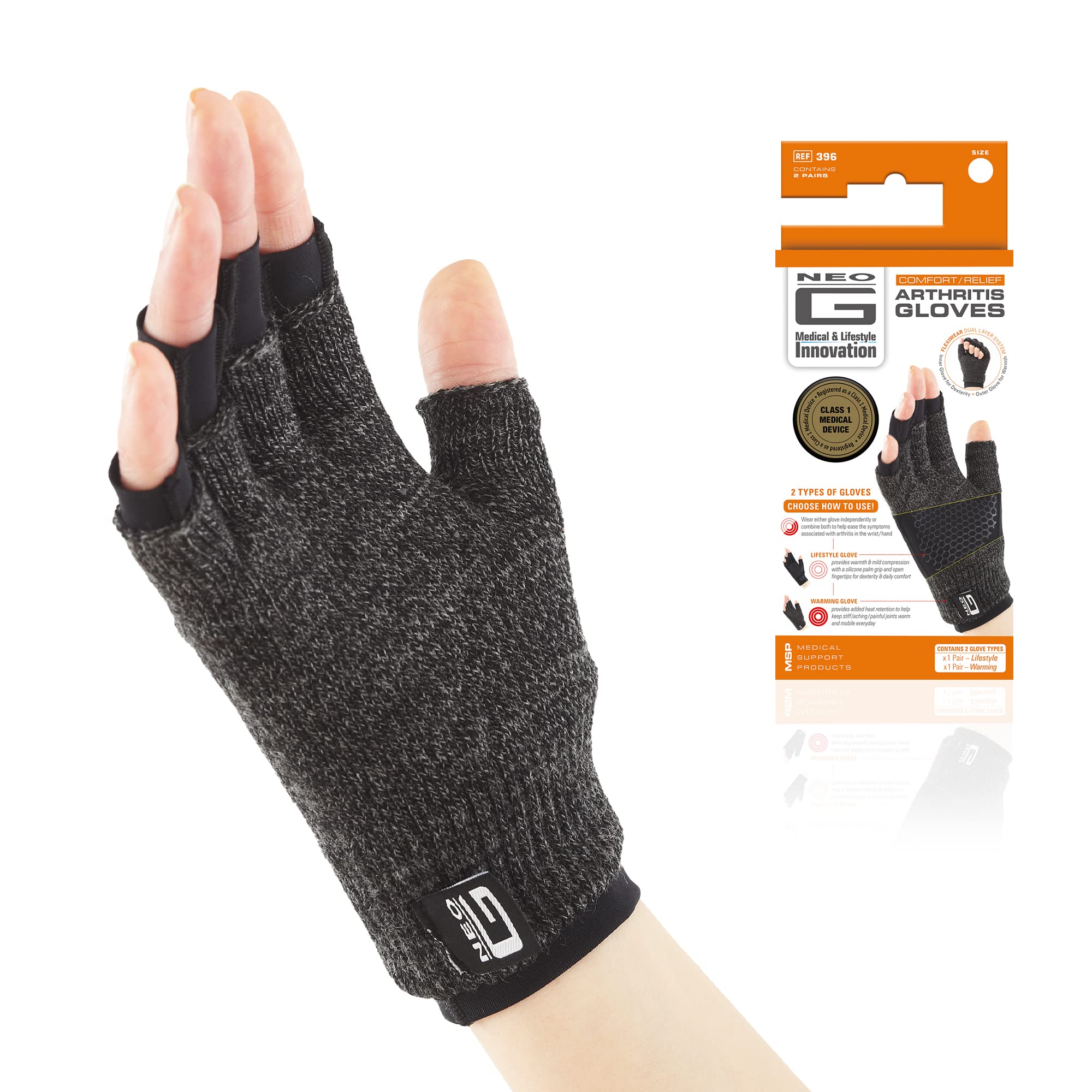 Neo-G Arthritis Gloves – Compression Gloves for Arthritis, RSI, Joint Pain - Dual Layer System for Optimum Mobility, Flexibility, Warmth and Comfort - Class 1 Medical Grade - 1 Pair – XS