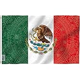 Anley Fly Breeze 3x5 Foot Mexico Flag - Canvas Header and Double Stitched - Indepedence Day Aztecs Mexican MX Cinco de Mayo National Flags Polyester with Brass Grommets 3 X 5 Ft