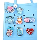 Vagocom 8Pcs Nurse Themed Charms for Bogg Bags,Nurse Accessories for Simply Southern Totes,Inserts Decorative Accessories for Beach Bag