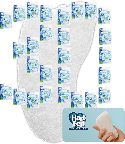 HartFelt Foot Scrub Sponge 30 Count White Exfoliator Callus Dead Skin Remover