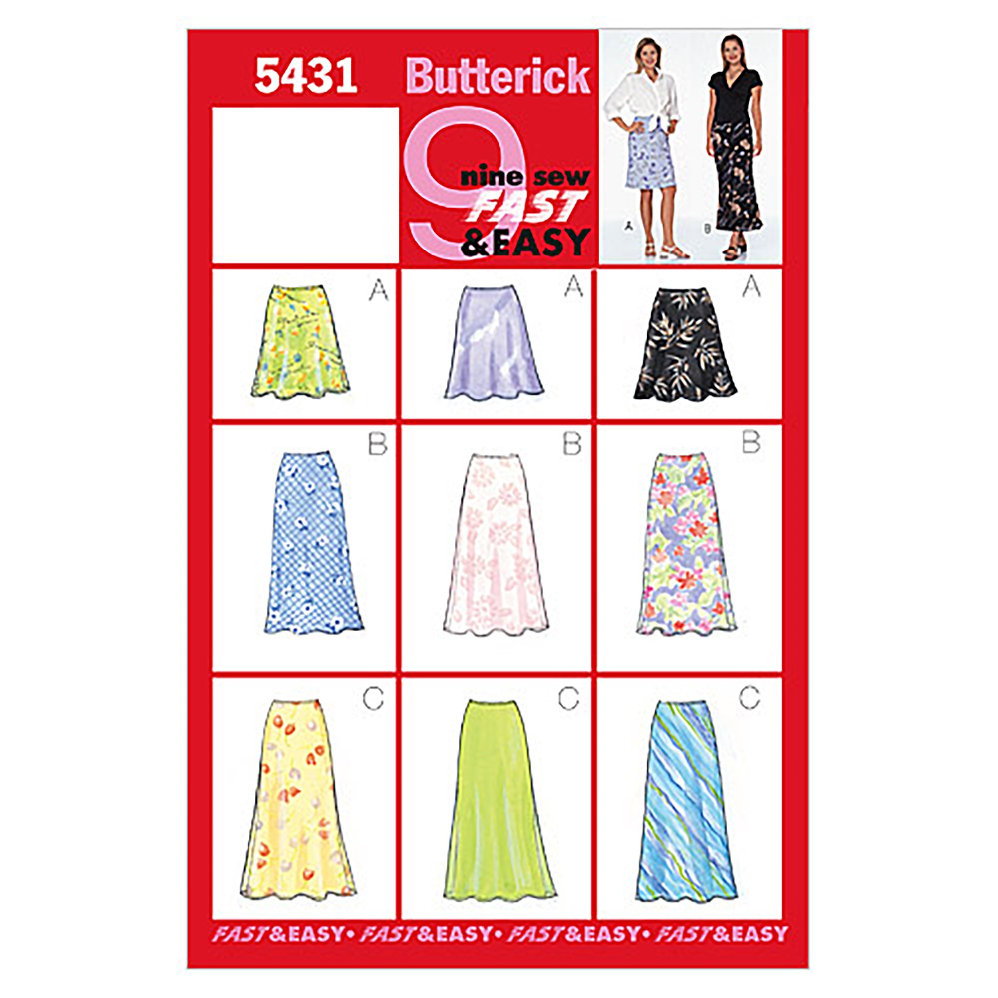 Butterick Patterns B5431 Size 18-20-22 Misses'/ Misses' Petite Skirt, Pack of 1, White