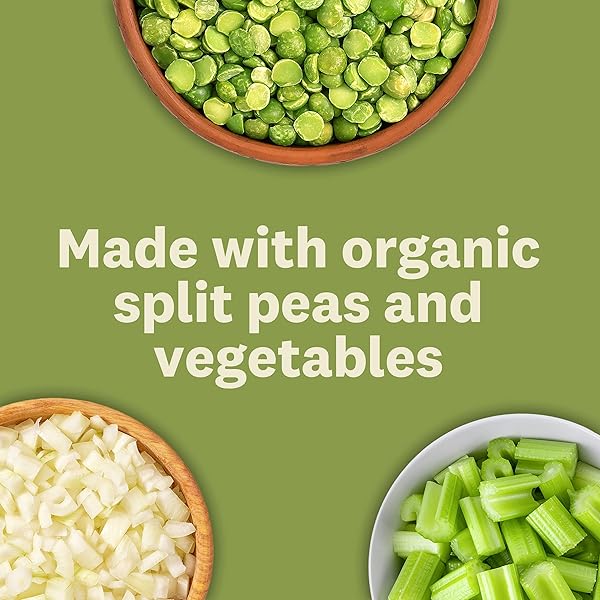 AMY’S SOUP, VEGAN SPLIT PEA SOUP, GLUTEN FREE, MADE WITH ORGANIC VEGETABLES, CANNED SOUP, 14.1 OZ