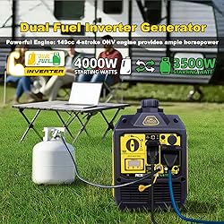 Aceup Energy 4000 Watt Dual Fuel Inverter Generator