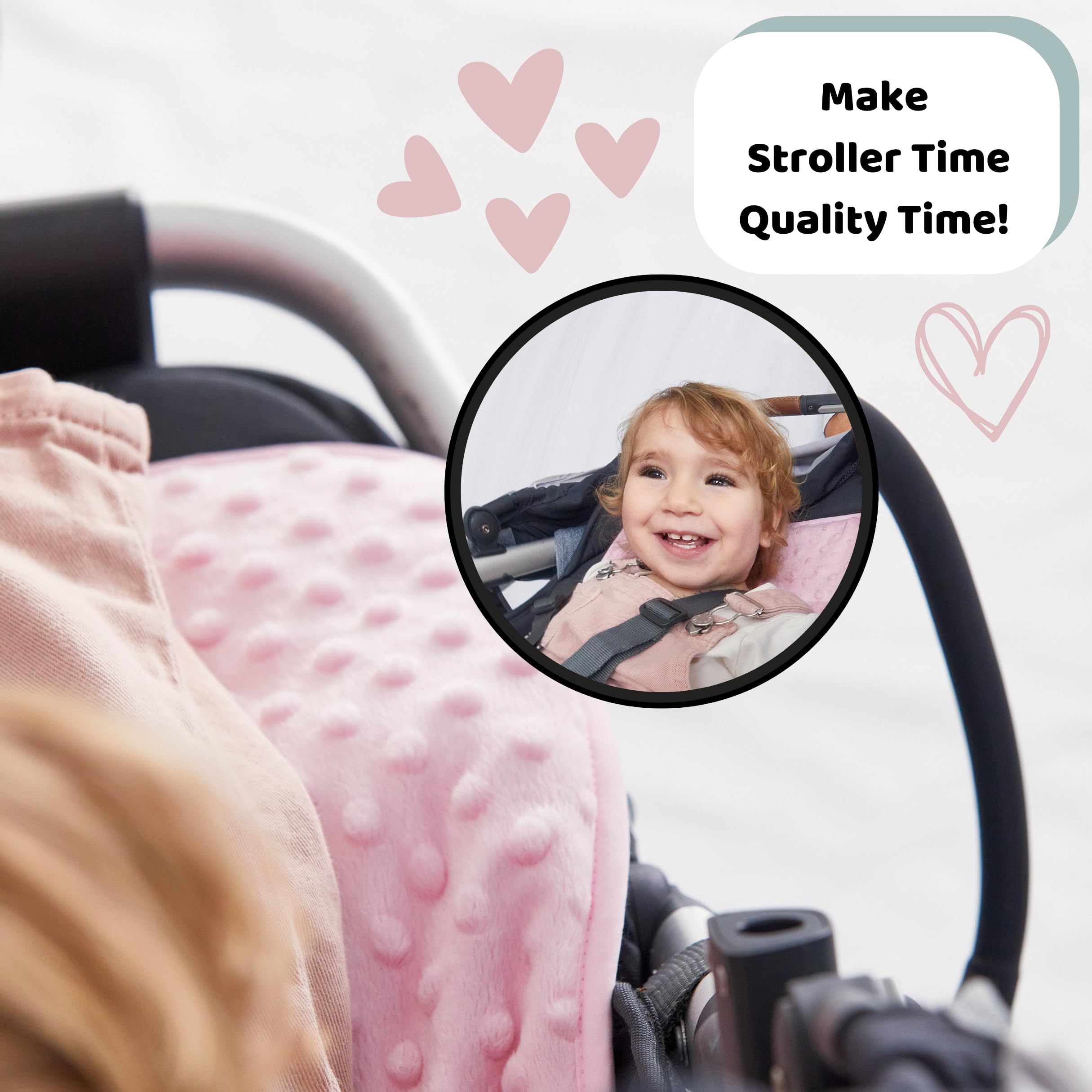 Stroller Mirror Upgraded Version 2.0- See Baby’s Face on Walks. Rear View Mirror for Prams and Strollers. Universal Stroller Accessory for Safety and Connection.