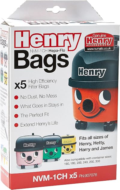 Henry NVM-1CH/907076 HepaFlo Vacuum Bags Pack of 5 White