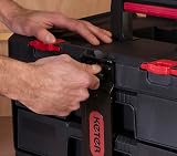 Keter Stack n' Roll 2 Drawer Tool Storage Box Black view 4