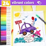 APOGO 24 Fabric Pens & 7 Stencils - Permanent Textile Markers Set view 2