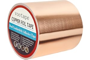 vootape Copper Foil Tape [4 inch x 33ft] with Double-Sided Conductive Adhesive for Guitar, Electrical Repairs, Crafts, Garden, Soldering, Grounding, EMI Shielding, Paper Circuits, Stained Glass