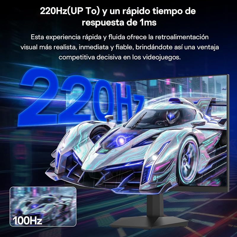 Monitor Gaming 27 Pulgadas QHD IPS 200Hz(OC 220Hz), 1 ms MPRT