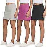 Real Essentials 3 Pack: Women's 16" Athletic Skort with Pocket - Skirt for Golf Tennis Gym Running (Available in Plus)