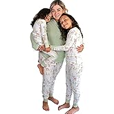 HonestBaby Family Matching Holiday Pajamas Organic Cotton for Men, Women, Kids, Toddlers, Baby Boys, Girls, Unisex Pets, Reindeer Lights, Small