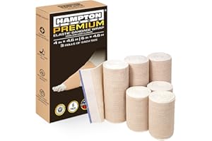 Hampton Adams | As Seen on Shark Tank | Original Elastic Bandage Wrap (6-Pack) | Multiple Sizes Package | Self Closing Latex-Free Cotton Compression | Sports Sprains Calf Ankle & Foot (Hook and Loop)