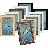 Kifmurase 4x6 Inch Picture Frame Set of 10, Rustic Farmhouse Photo Frame with Tempered Glass, Distressed Vintage Picture Frame 3.5x5 with Mat and 4x6 without Mat for Wall Mount or Tabletop Display
