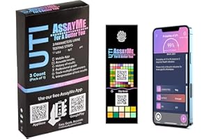 AssayMe UTI Test Strips | Accurate Urinalysis for UTI | Monitor Urinary Tract Infection | Home Test Kit for Men & Women | 3 Strips (LEU, NIT, pH) | Detect UTI