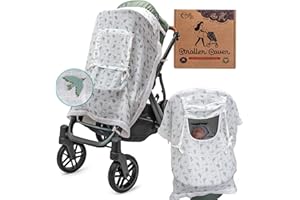 CURL UP Muslin Baby Car Seat Cover & Stroller Cover: 100% Organic Cotton Breathable Infant Carseat Cover for Boys & Girls, Boho Privacy Cover, Bassinet & Stroller Shade, Baby Carseat Canopy & Stroller Set