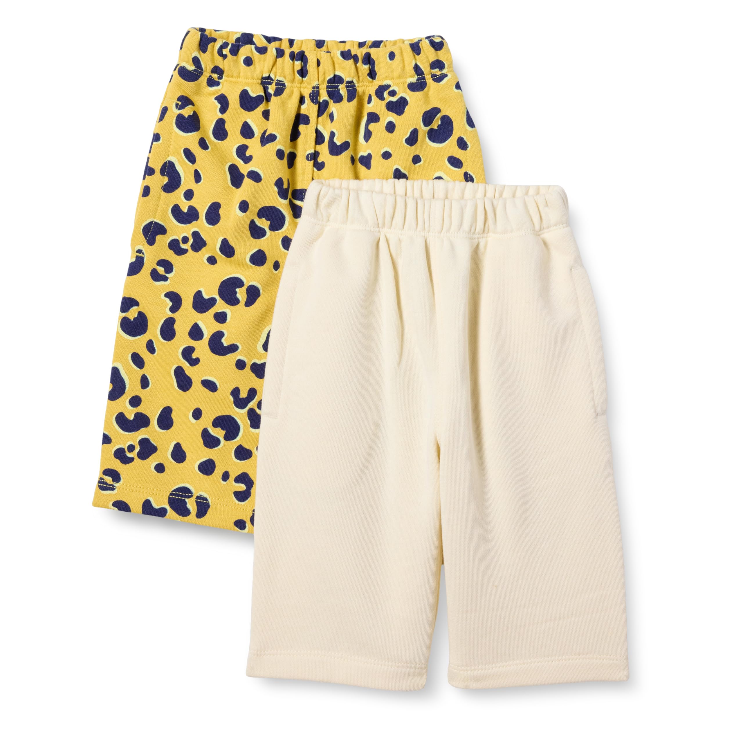 Photo 1 of ***  ONLY 1 *** Amazon Essentials Unisex Babies' French Terry Cotton Pants, Pack of 2, Beige/Yellow Animal, 18 Months