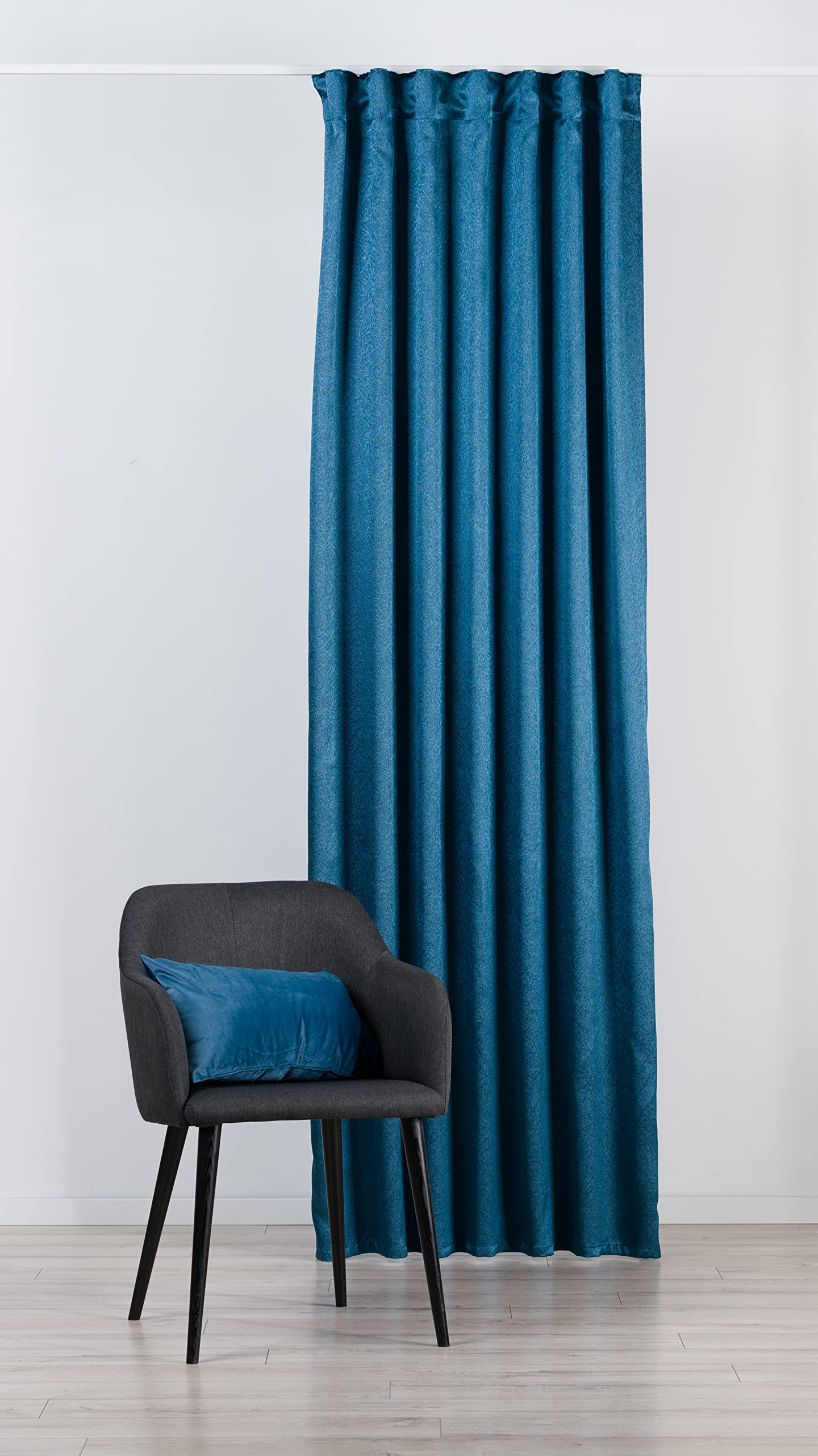 Mendola Interior Supreme Curtain Dimout Wave Tape Blue 135 x 245 cm