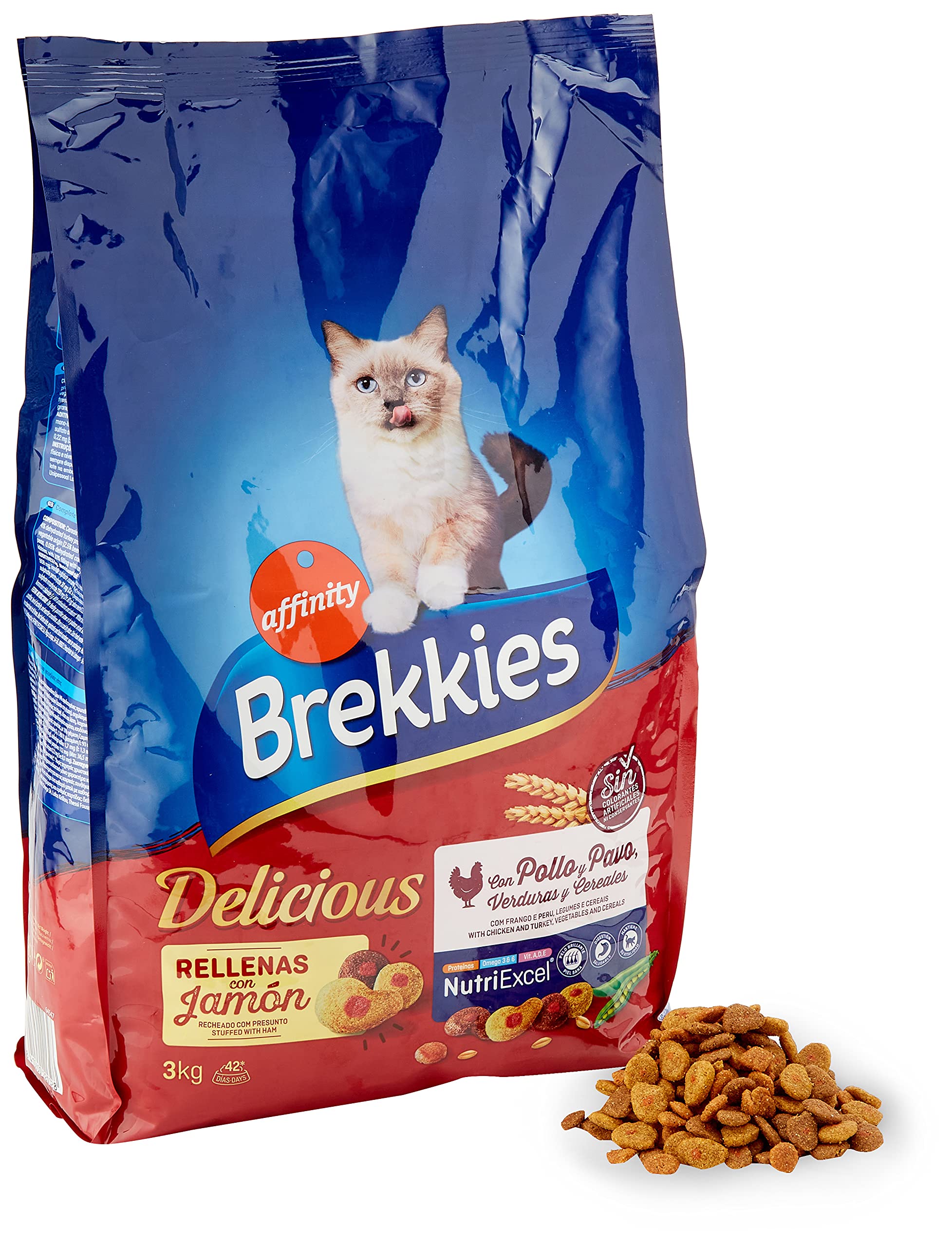 Brekkies Delicious Cat Food with a Selection of Birds and Vegetables - 3000 g