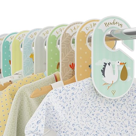 Unterteiler für Baby-Garderobe, 18 Stück Organizer/Aufhänger, zum Arrangieren von Kleidung nach Art oder Alter, perfektes Ges