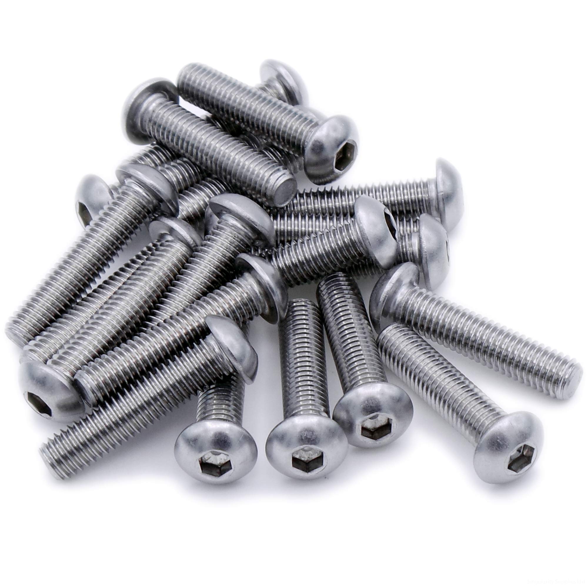 M2.5 (2.5mm x 5mm) Hex Socket Button Machine Screw (Bolt) - Stainless Steel (A2) (Pack of 20)
