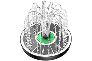 Yzert Solar Fountain for Bird Bath Glass - No Battery, 3.5W Solar Bird Bath Fountains Green Flower with 4 Fixed Rods & 7 Nozzles, Solar Powered Water Fountain for Bird Bath,Pond,Pool,Outdoor,Garden