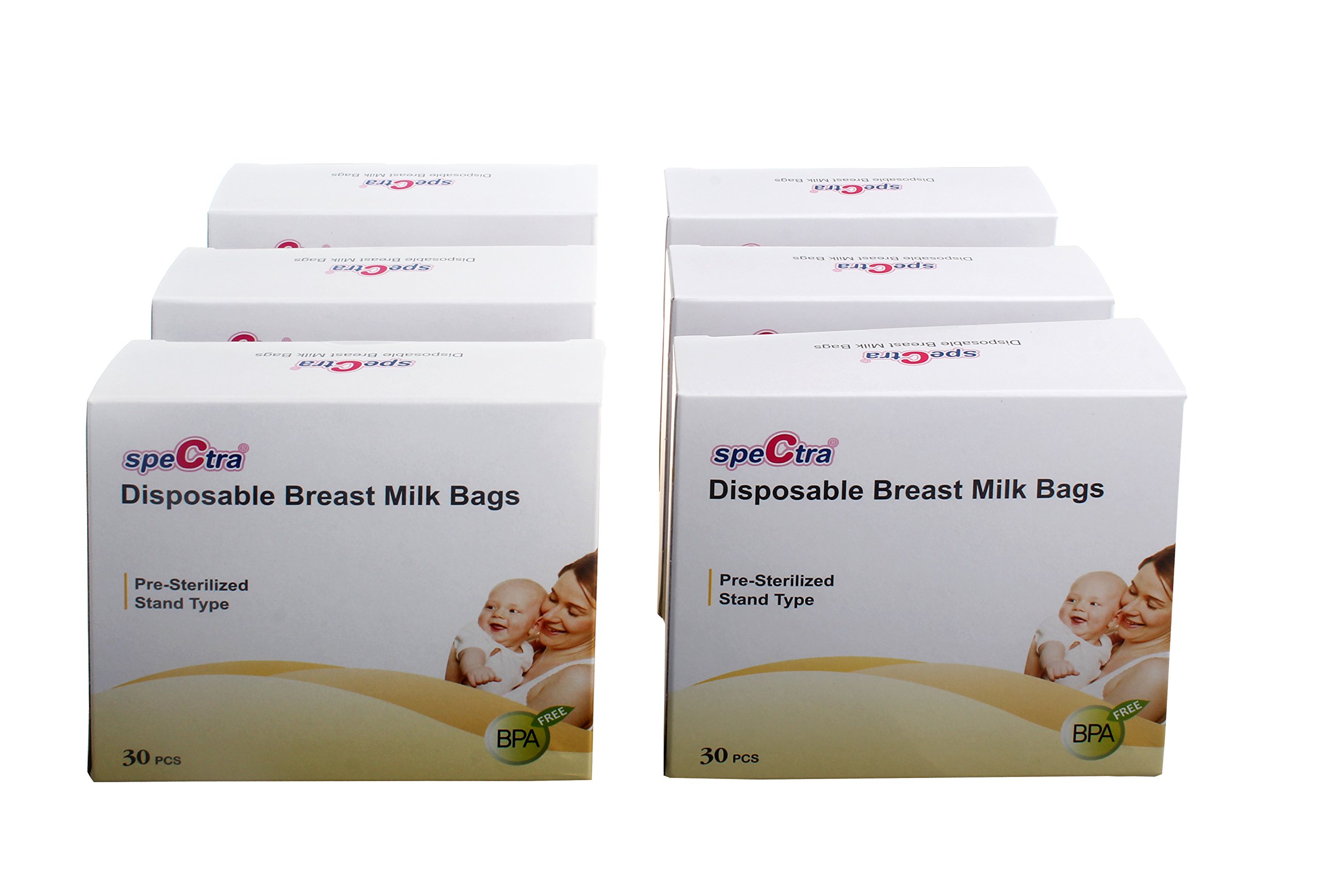 Spectra Pre-Sterilised Disposable Breast Milk Storage Bags (180 pcs / 6 Packs of 30)
