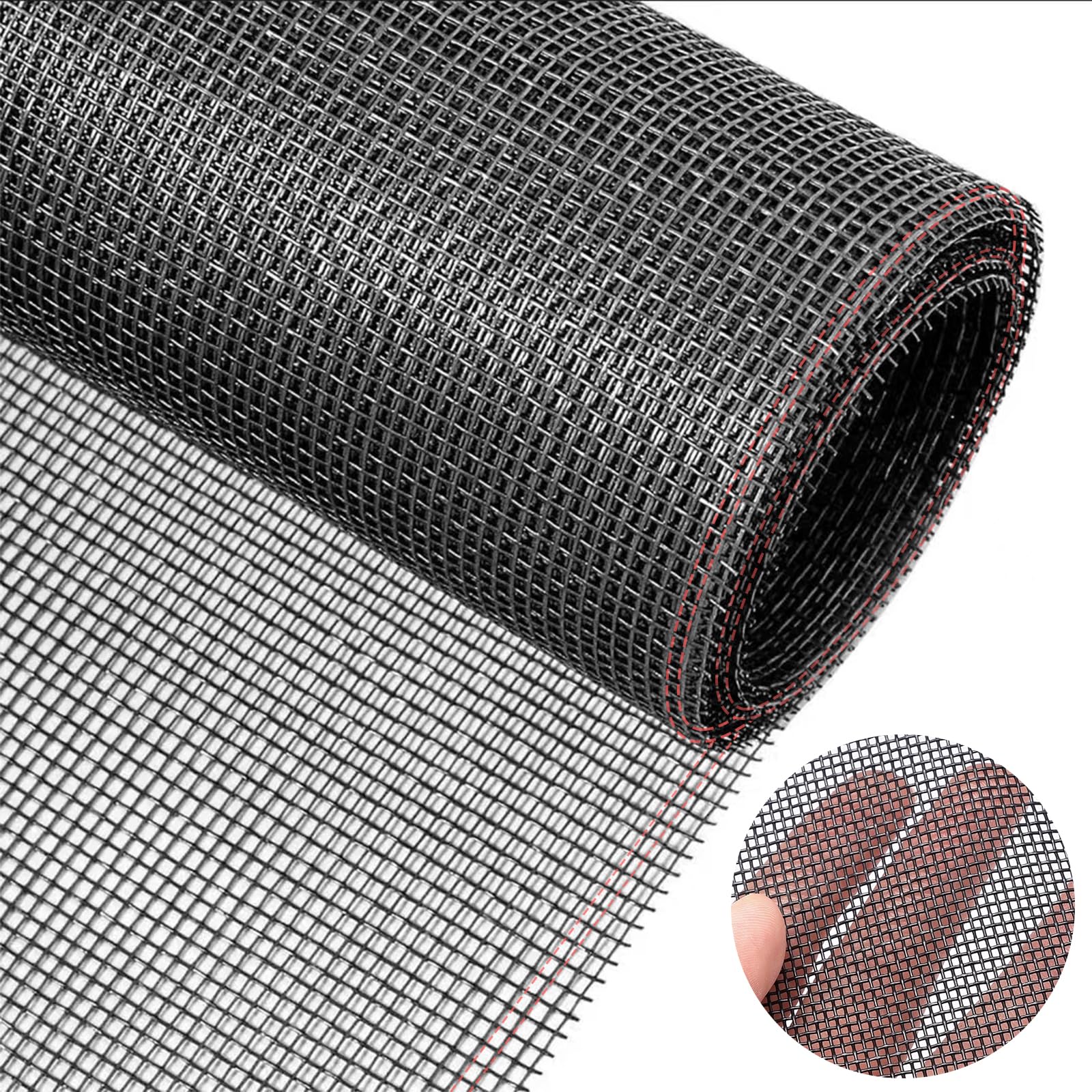 MOSTFUN Fly Screens for Windows, 120x250cm Washable Mosquito Net Window, Fiberglass Window Mesh Insect Screen, Window Fly ​Screen Replacement, Keep Flies, Mosquitoes, Bugs Out (Black) — image 1