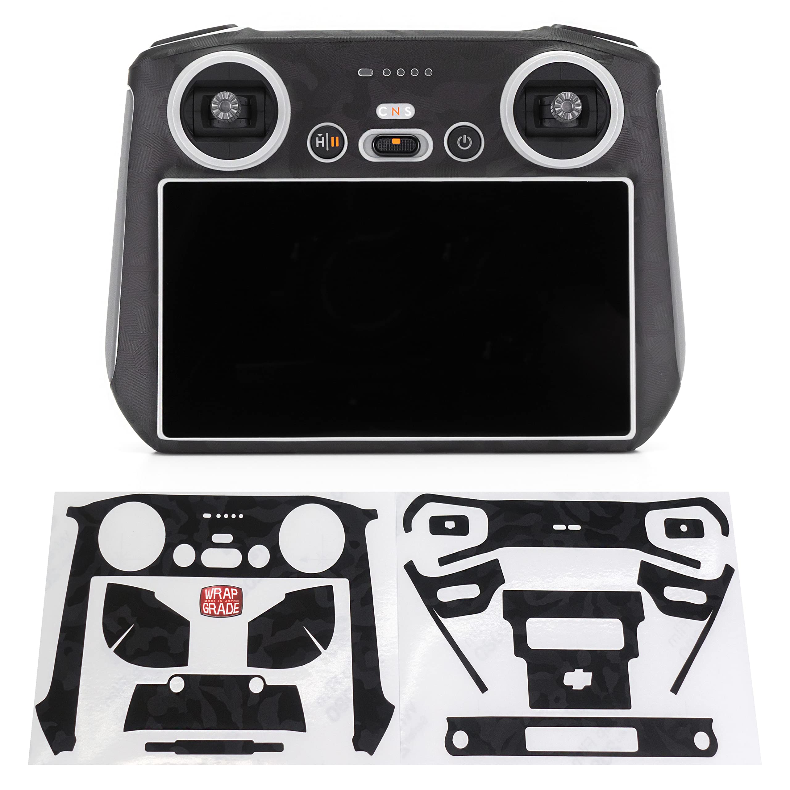 WRAPGRADE Skin Stickers compatible with DJI RC (BLACK BUMPY CAMO) — image 1