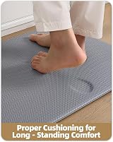 COLOR&GEOMETRY Color G Kitchen Mat 60x220 cm Anti Fatigue Non slip Grey view 4