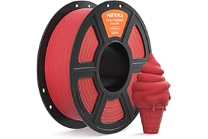 ELEGOO Filamento PLA MATE 1.75 1KG Rojo Rubí,Filamento para Impresora 3D,Precisión Dimensional +/- 0.02mm,Bobina de Plástico para la Mayoría de Impresoras 3D FDM