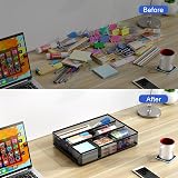 EasyPAG Mesh Drawer Organiser Tray Desk Drawer Tidy Black view 4
