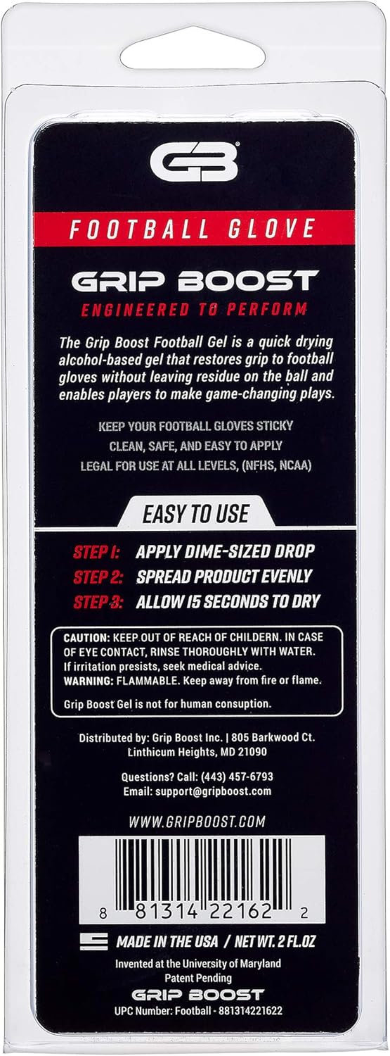 Grip Boost Football Glove Grip Gel Bottle - 2 oz. Bottle - Restores Used Football Gloves Sticky Gel for Football : Sports & Outdoors