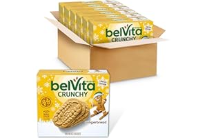 belVita Breakfast Bars Biscuits, Gingerbread, Limited Edition, 30 Total Packs, 6 Boxes (4 Biscuits Per Pack)