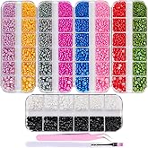editTime 10500 Pieces Half Flatback Imitation Pearls Bead Stones Gem with Pick Up Tweezer and Brush for Nail Art Makeup Clothes Shoes Scrapbook Crafts
