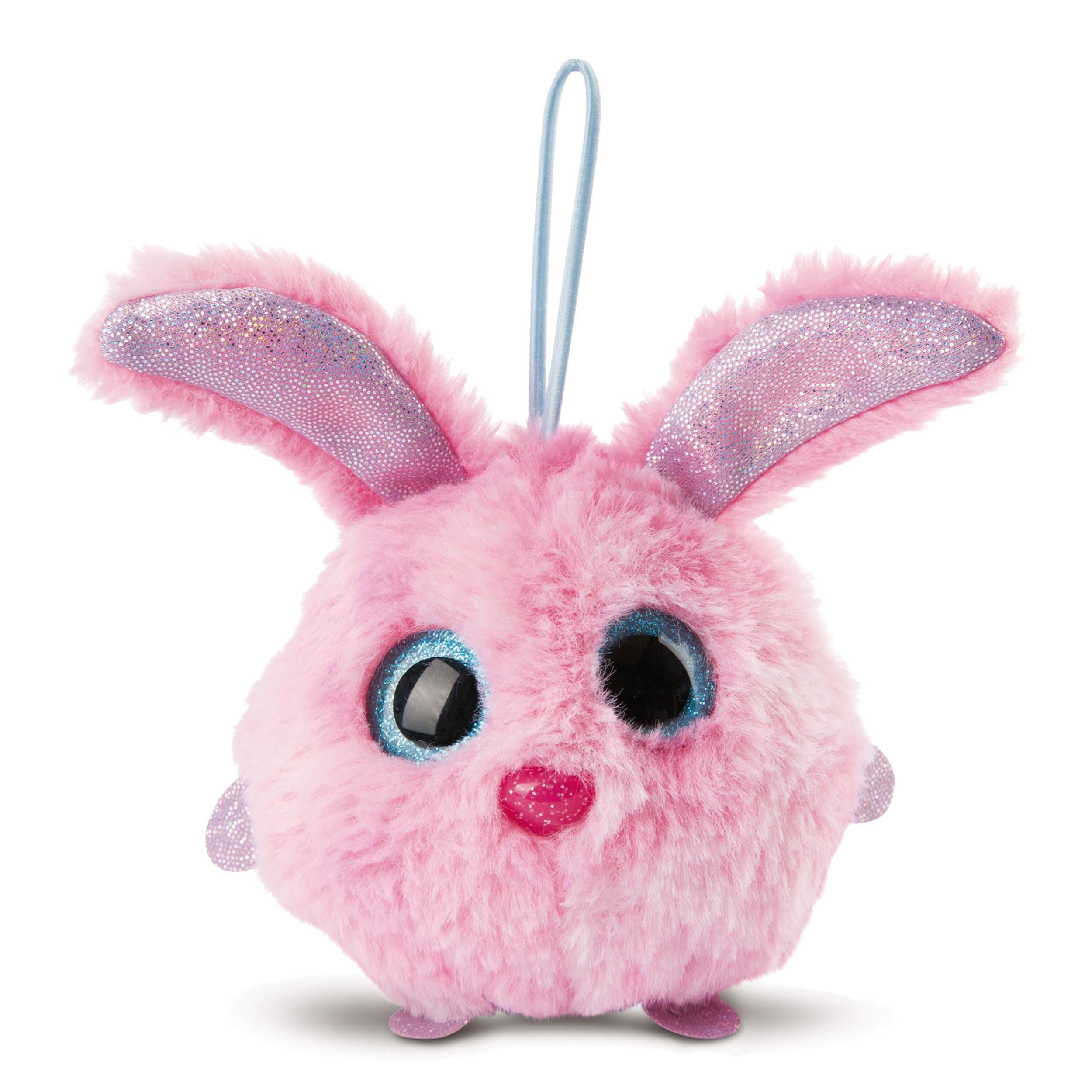 NICI 46879 NICIdoos BallBies Bunny soft toys with hanging loop 9 cm - Cuddly toy rabbit for children & adults from 3 years - Collectable stuffed animals with big glittery eyes for playing