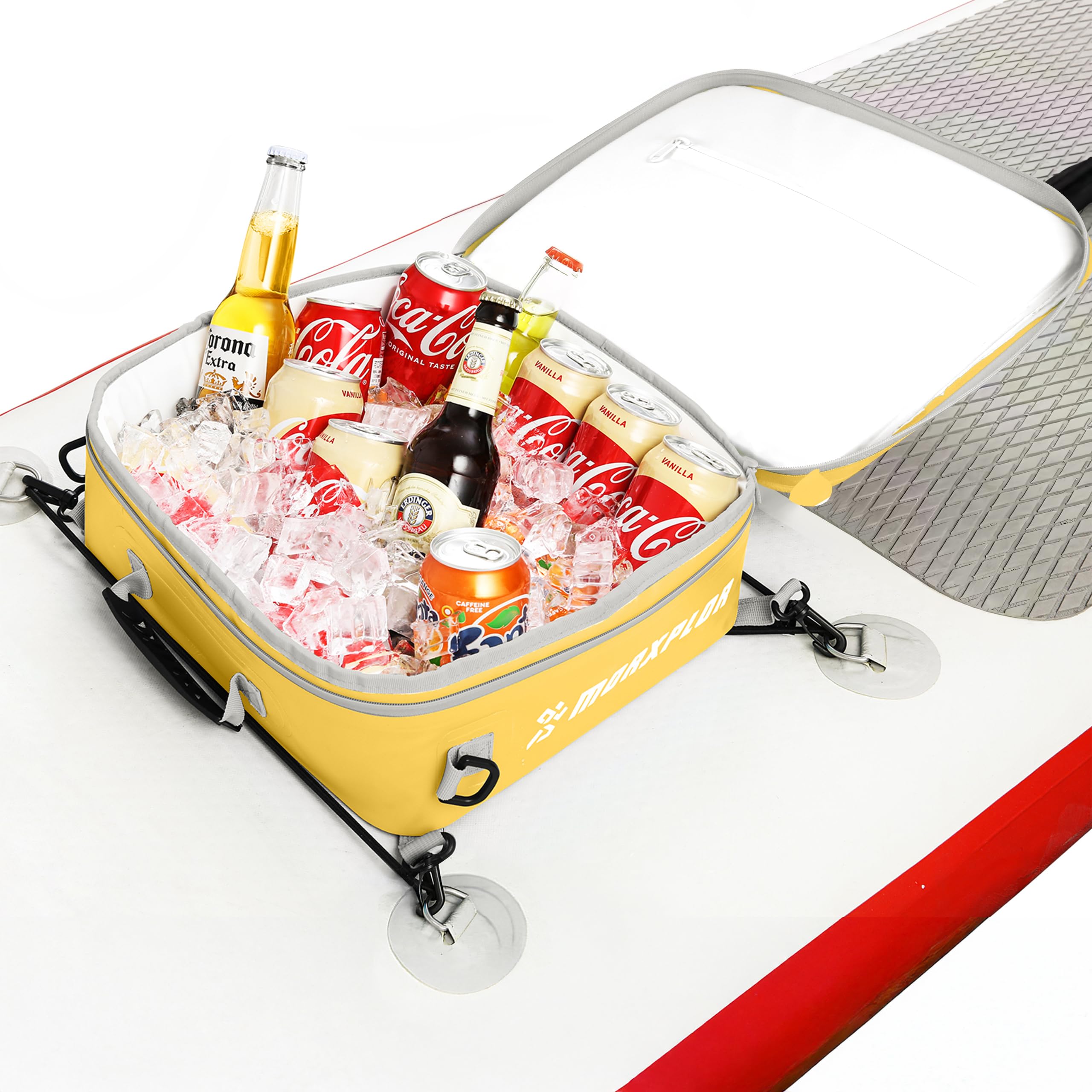 Photo 1 of MORXPLOR Waterproof PVC Paddleboard Cooler Deck Bag - 12 Can Soft Insulated Cooler for Paddleboarding, Camping, Kayaking