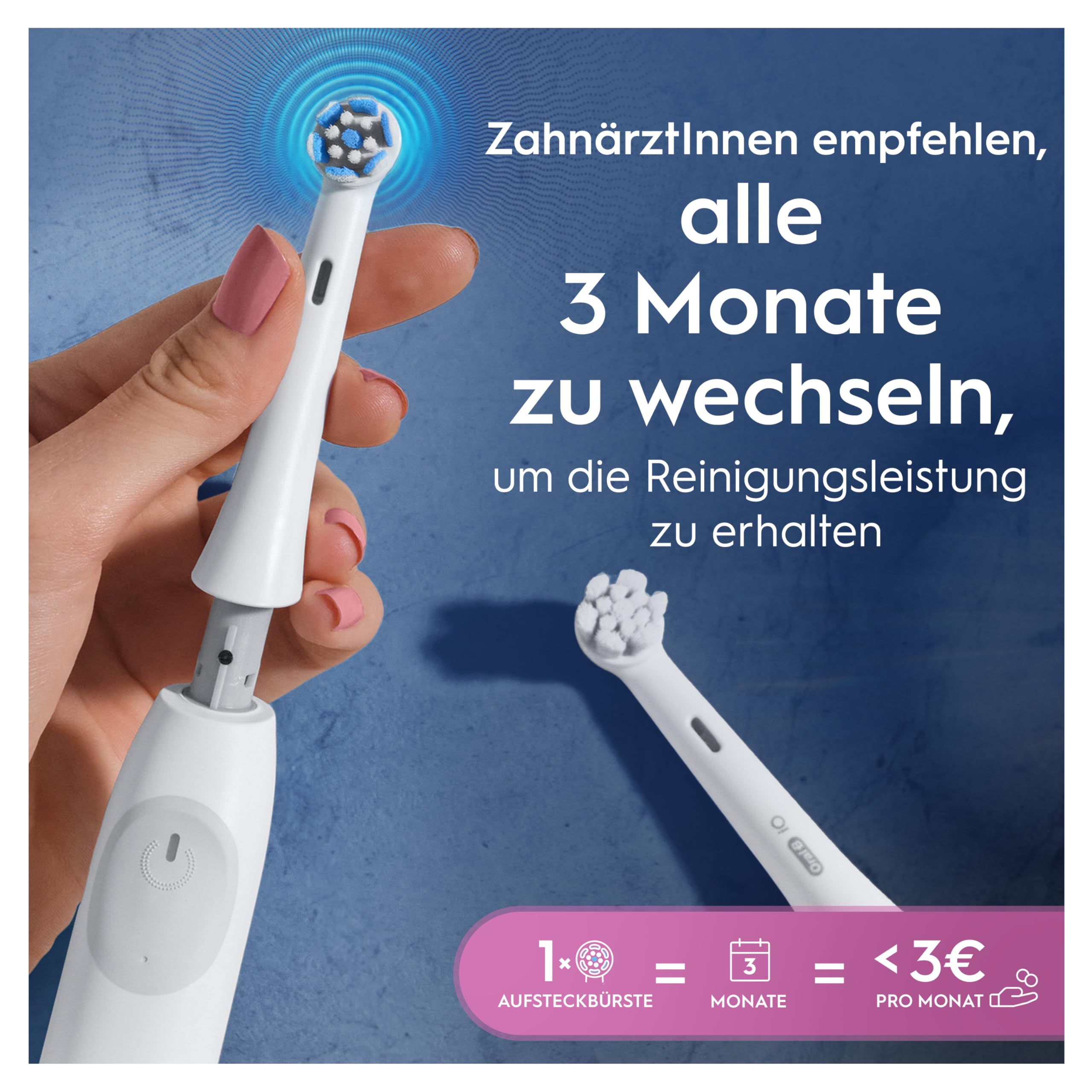 Oral-B iO Sanfte Reinigung Aufsteckbürsten — ORIGINAL Zahnbürstenaufsatz für Elektrische Oral-B iO Zahnbürsten — Ersatzbürsten, Bürstenköpfe für empfindliches Zahnfleisch & Zähne — Weiß, 8 Stück 4