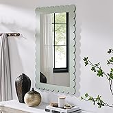 Modway Emmeline Scalloped Rectangle Wall Mirror in Sage