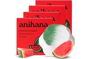 ANIHANA Shower Steamers 4 Pack, Paraben Free, Cruelty Free, Refreshing Watermelon Crush Scent, 1.76 oz Each