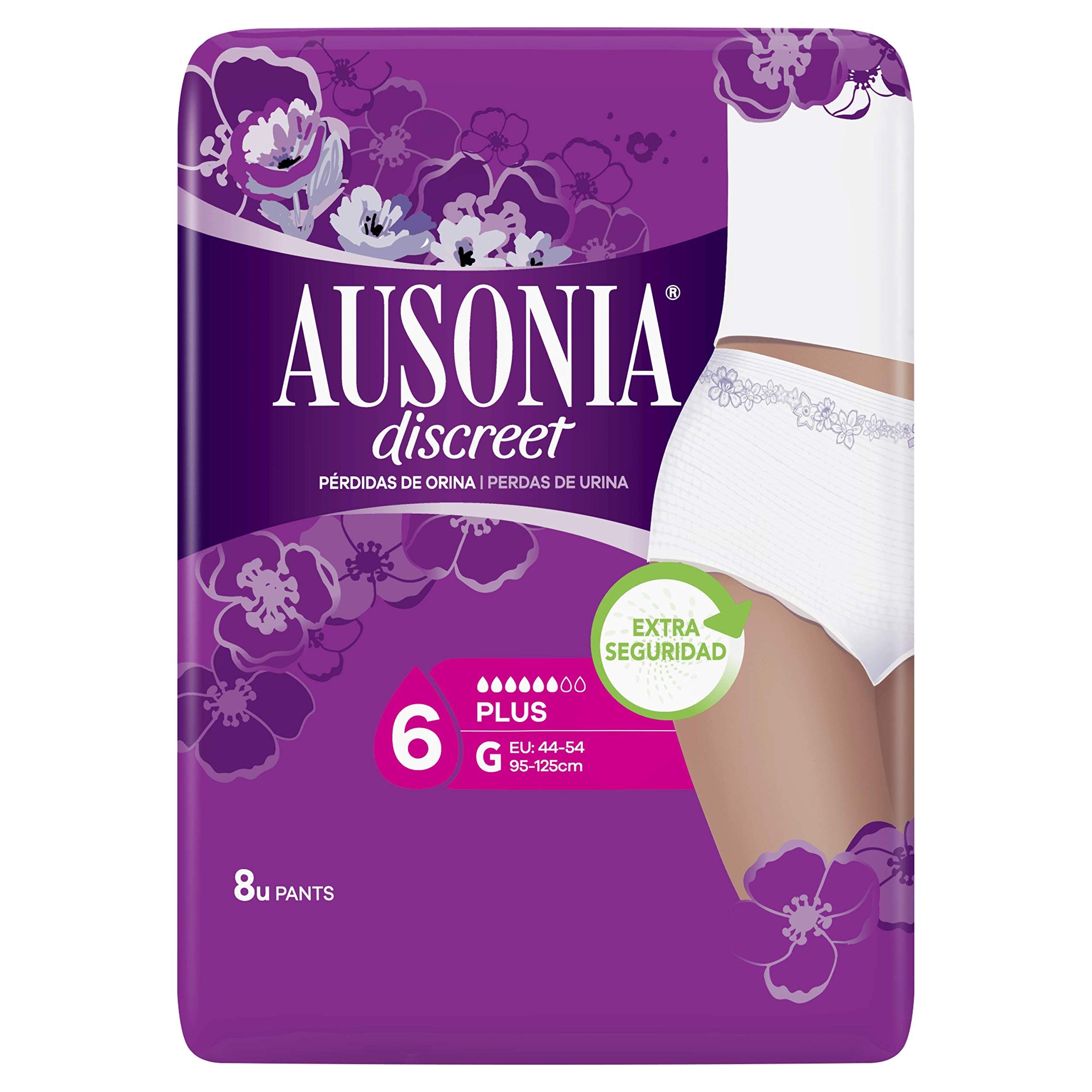 Ausonia Discreet Pants Plus G - Underwear for Bladder Leaks – Pack of 8