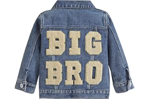 Toddler Denim Jacket Coat Baby Boys Girls Big Sister Brother Cousin Outerwear Lil Bro Sis Sibling Matching Outfit