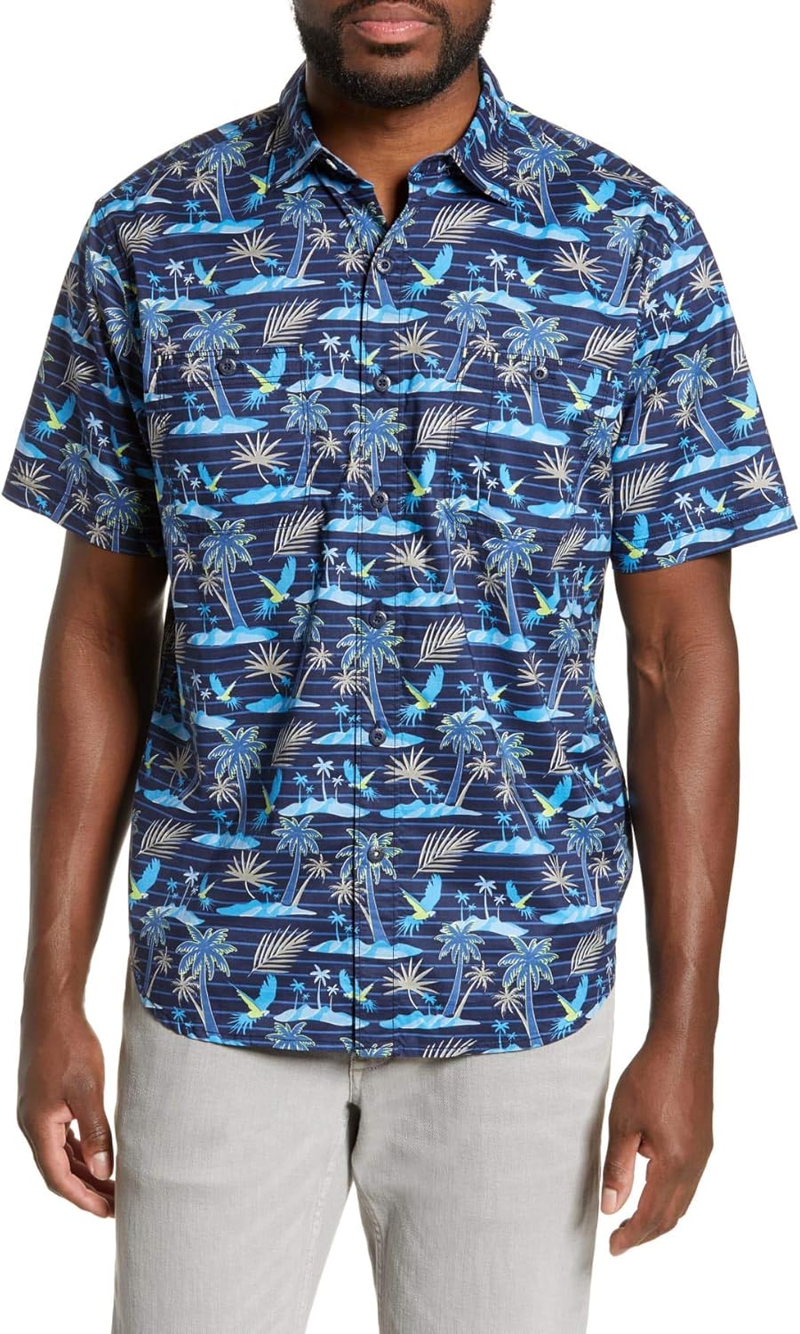 Tommy Bahama Isle of Palms Stretch Camp Shirt Blue Large Amazon.co