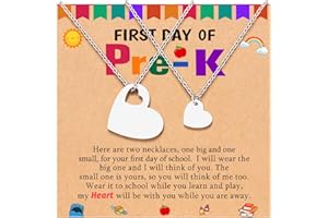 UNGENT THEM Mother Daughter Necklace First Day of School Gifts Back to School Mommy and Me Necklace Set for Daughter Girl