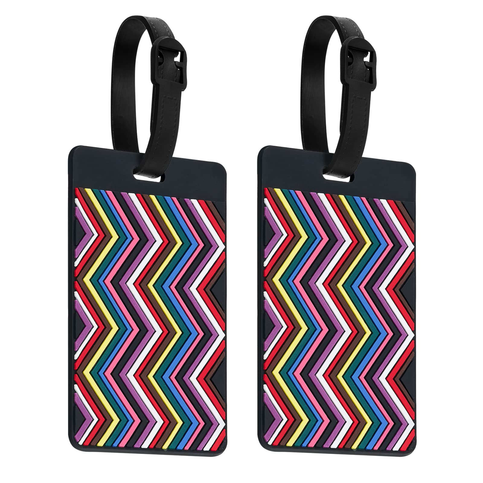 ZOUIQSS Luggage Tags Pack of Two,Baggage Tags Suitcase ID Labels Business Card Holder/Travel ID Bag Tag(Wave)