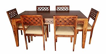 Aprodz Sheesham Wood Durque 6 Seater Dining Table Set for Home | Dining Furniture