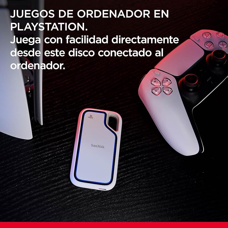 Extreme SSD Externo portátil para PlayStation 5 y Ordenador 1TB, Velocidades hasta 1000 MB/s, Resistencia al Agua y al Polvo IP65 y contra caídas de hasta 3 Metros, 1 Mes de Nitro Discord