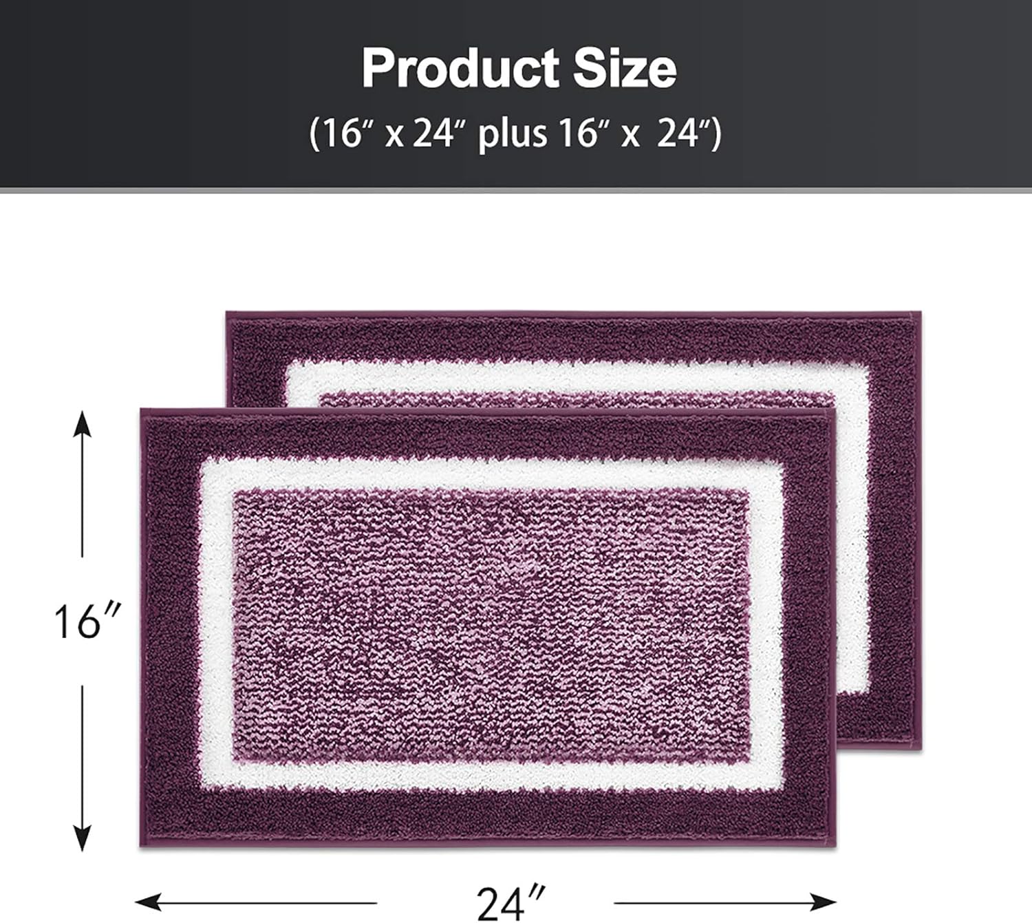 Bathroom Rug Mat, Ultra Soft and Water Absorbent Bath Rug, Bath Carpet, Machine Wash/Dry, for Tub, Shower, and Bath Room: Home & Kitchen